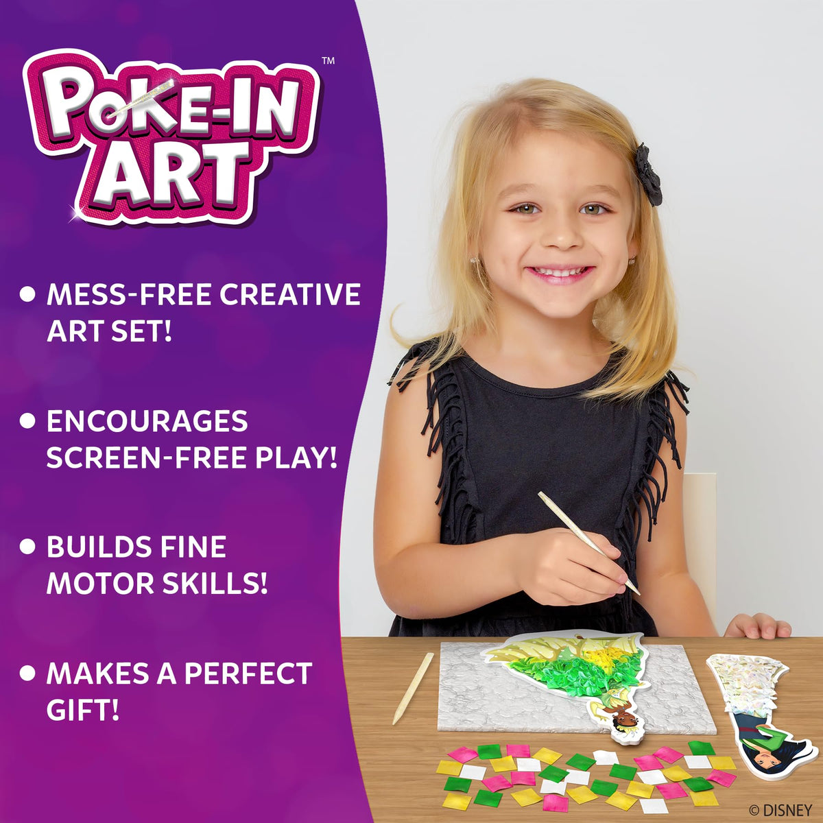 Skillmatics Poke-in Art foam princess figures ready for poke-in assembly.