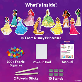 Skillmatics Poke-in Art princess stands display finished art on shelves.