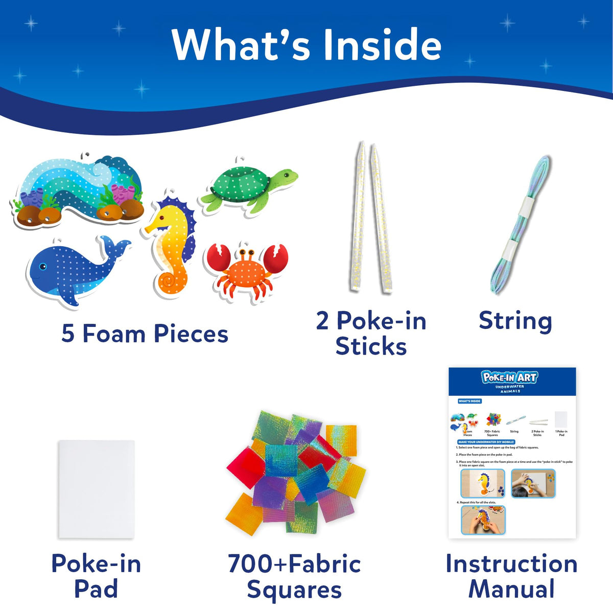 Skillmatics Poke-in Art fabric squares provide color-filled texture to decorate.