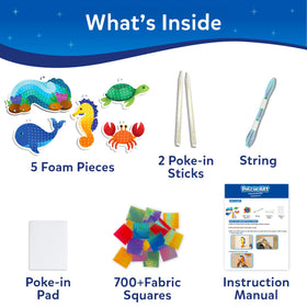 Skillmatics Poke-in Art fabric squares provide color-filled texture to decorate.
