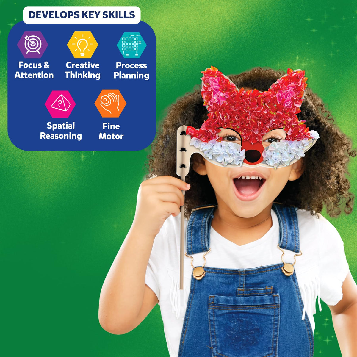 Skillmatics mask ties enable quick, secure mask finishing