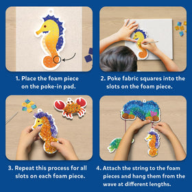 Skillmatics Poke-in Art poke-in pad protects workspace for mess-free fun.