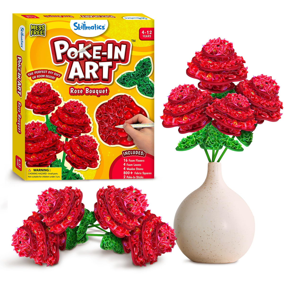 Skillmatics Poke-in Art Rose Bouquet in-progress scene boosts hands-on creativity