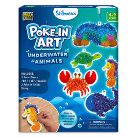 Skillmatics Poke-in Art underwater animals kit contents ready for imaginative crafts.