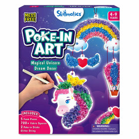 Skillmatics Poke-in Art unicorn foam piece ready for sparkly fabric decoration to spark creativity.