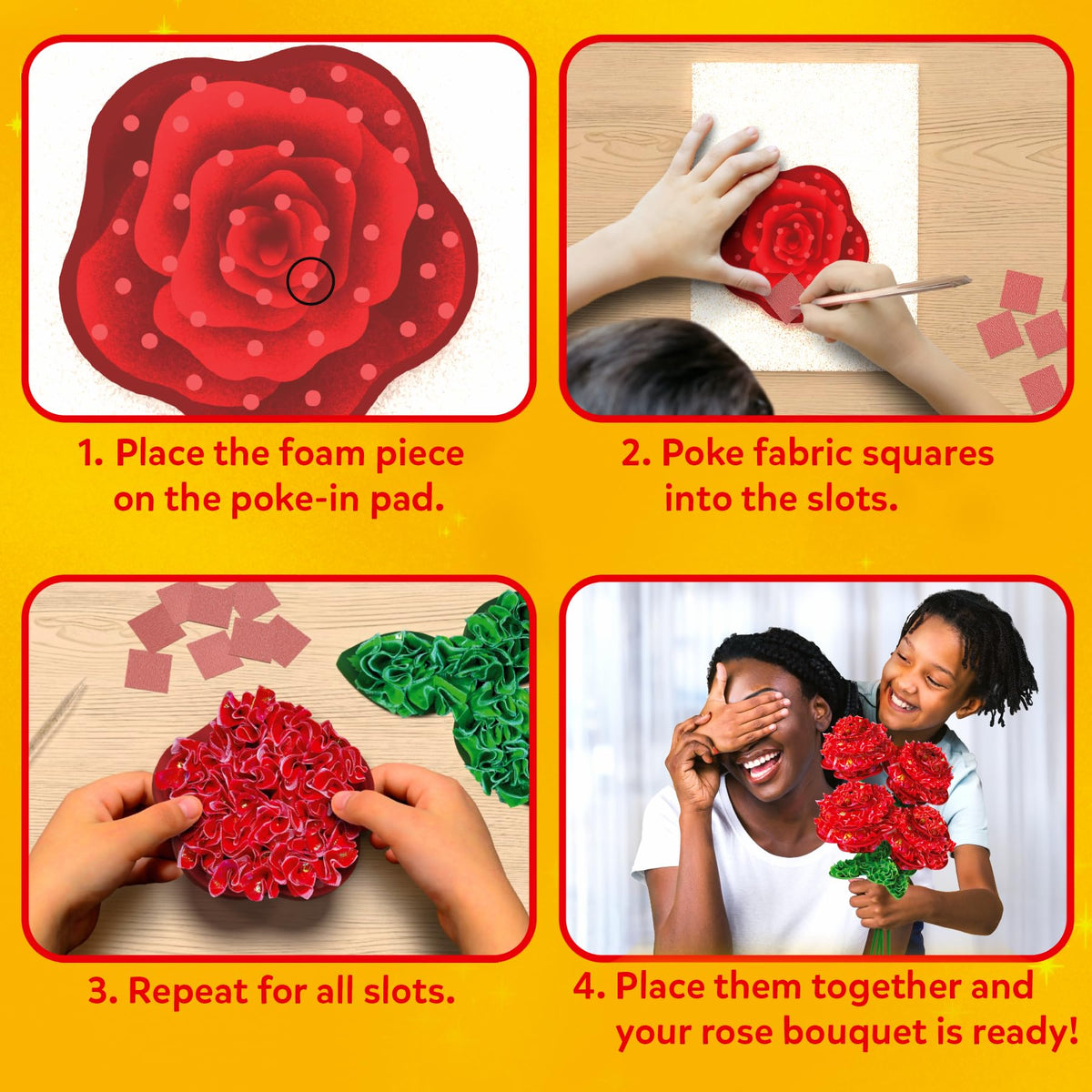 Skillmatics Poke-in Art wooden stems provide sturdy support for a lasting bouquet