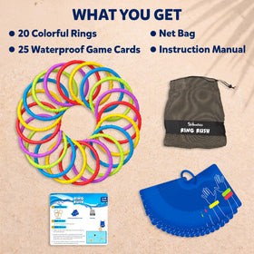 Skillmatics Ring Rush net bag—compact storage keeps rings and cards together.
