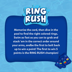 Skillmatics Ring Rush components—card deck, rings, and bag ready for on-the-go play.