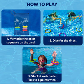Skillmatics Ring Rush game cards spread—waterproof design supports quick underwater looks.