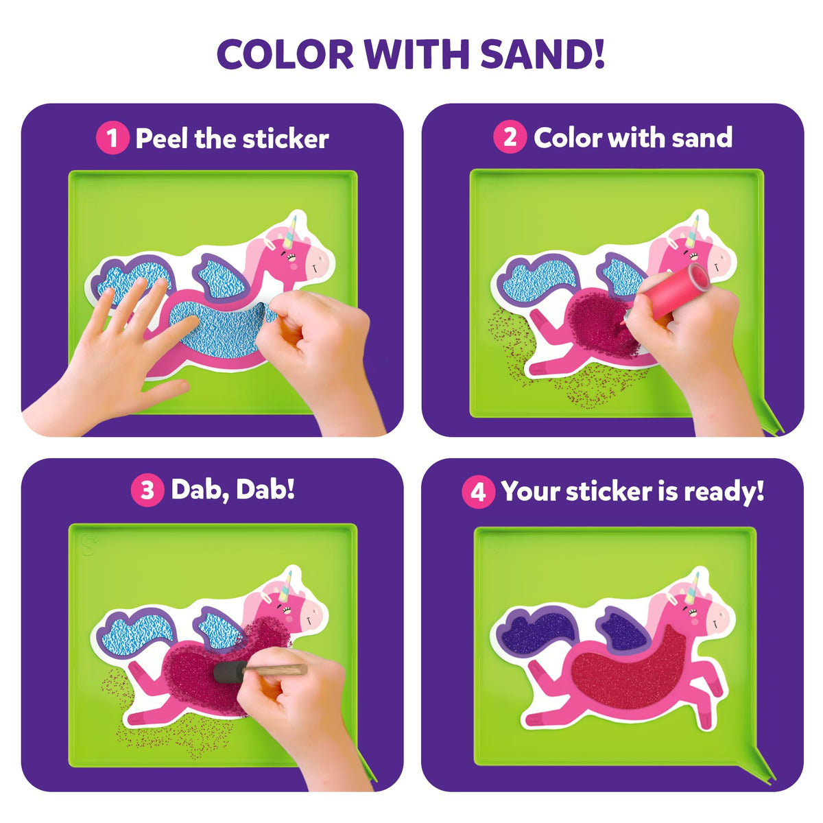 Skillmatics Sand Art princess sticker board supports imaginative play with picture-guided color