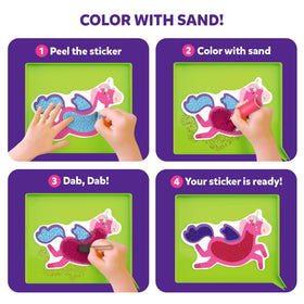 Skillmatics Sand Art princess sticker board supports imaginative play with picture-guided color