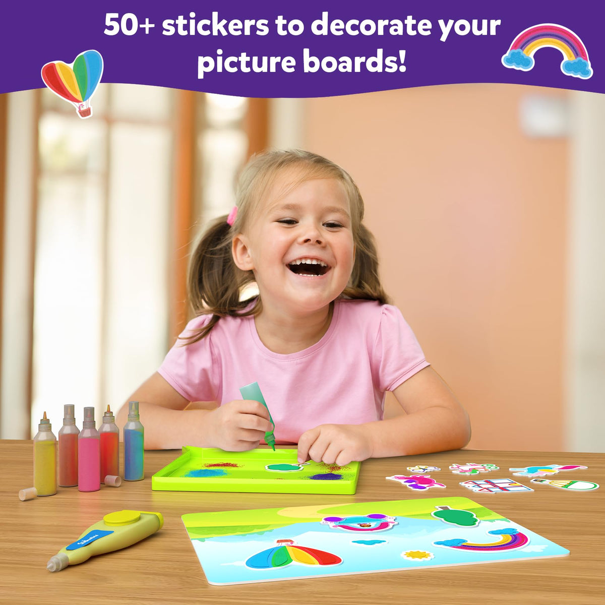 Skillmatics Sand Art rainbow pen adds shimmer and easy sand transfer