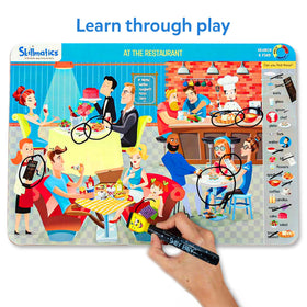 Under the ocean scene, kids identify items while expanding vocabulary