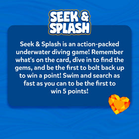 Skillmatics Seek & Splash instruction manual shown for quick setup and use.