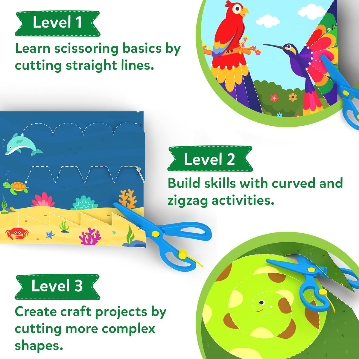 Glue stick included for sticking cut shapes onto creative projects.