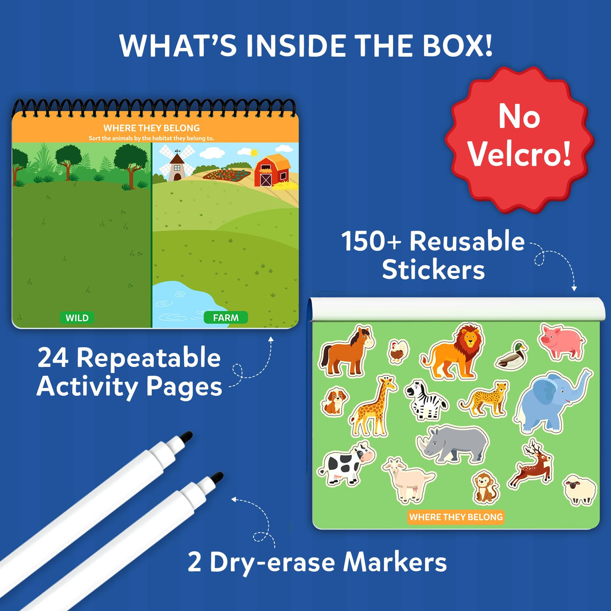 Skillmatics stickers offer 150+ reusable pieces for tracing and counting.