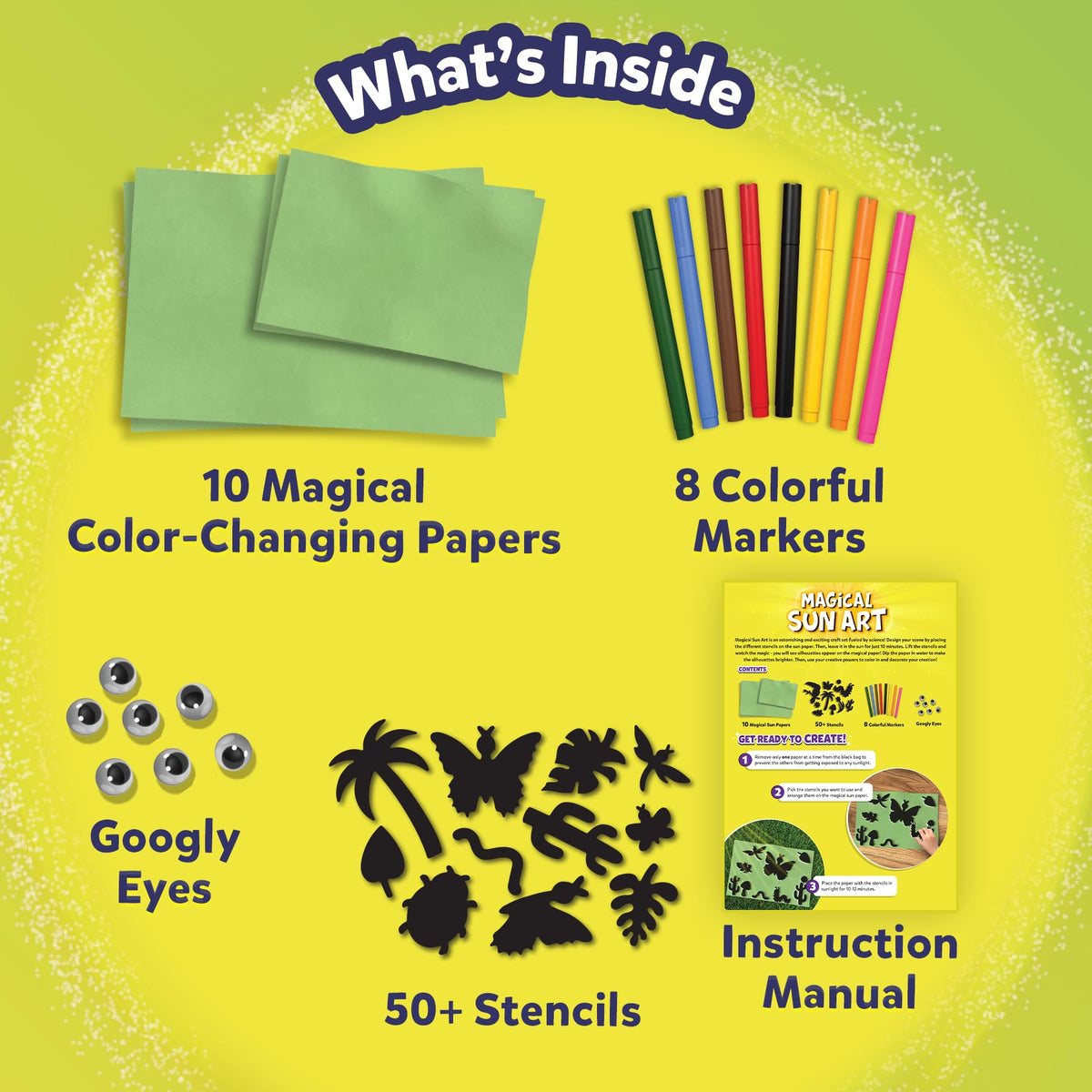 Skillmatics Sun Paper Art Kit shows googly eyes for playful decorating.