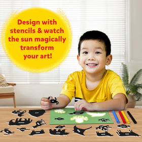 Skillmatics Sun Paper Art Kit markers add vibrant color after drying.