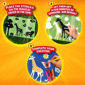 Skillmatics Sun Paper Art Kit sun print emerges through light exposure.