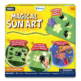 Skillmatics Sun Paper Art Kit shows sun-print silhouette for STEAM exploration.