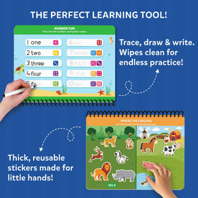 Tracing, drawing, and writing activities build fine motor skills.