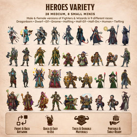 Skinny Minis elf 2D miniature with dynamic pose for immersive quests.