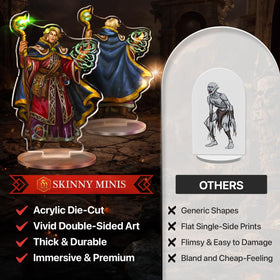 Skinny Minis gnome 2D miniature with detailed features for quirky NPCs.