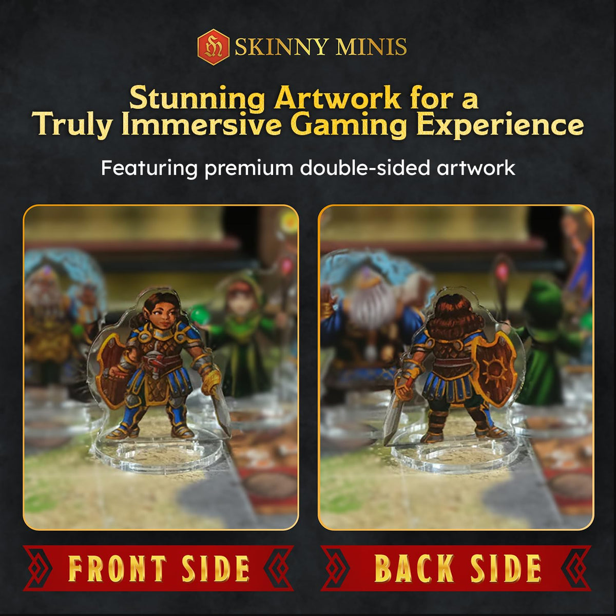 Skinny Minis halfling 2D miniature with friendly stance for party dynamics.
