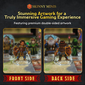 Skinny Minis halfling 2D miniature with friendly stance for party dynamics.