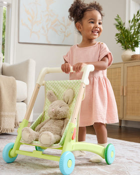 Skip Hop adjustable handle heights fit growing toddlers for comfortable cruising