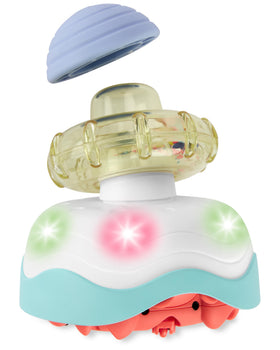 Skip Hop crab crawl toy lights and sounds captivate baby during tummy time and play.