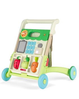 Skip Hop Farmstand Walker in 5-in-1 stages supports growing infants from seated to standing