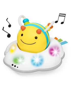 Skip Hop Follow-Me Bee rattle stage 1 inspires tiny grasping and teething-friendly play.