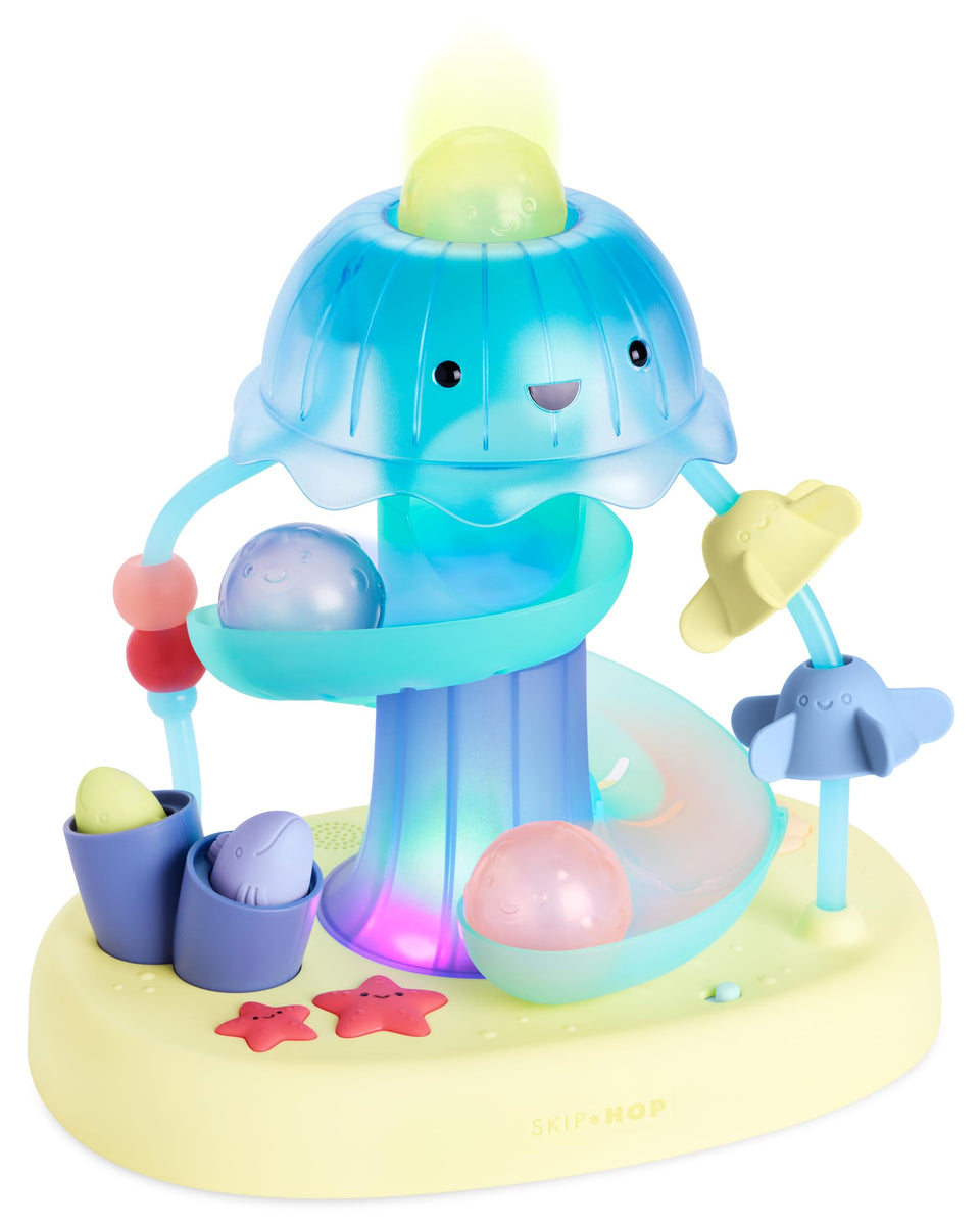 Skip Hop Seascape Ball Drop setup with two-stage play and playful sea theme to inspire exploration