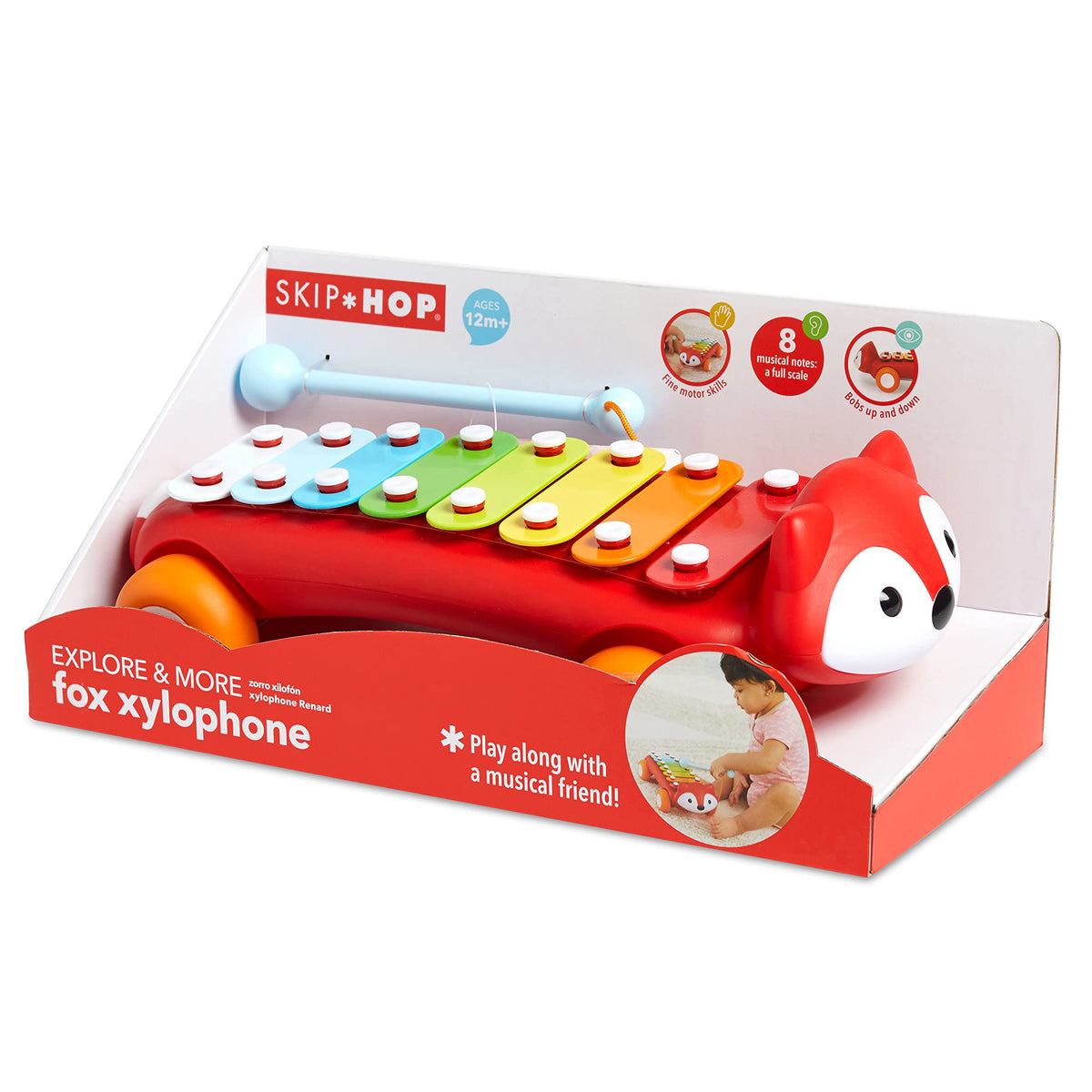 Skip Hop Xylophone Fox supports growing musical curiosity and rhythm