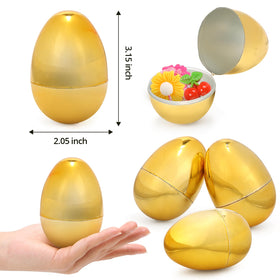 Skirfy bright gold plastic eggs 12-pack for parties