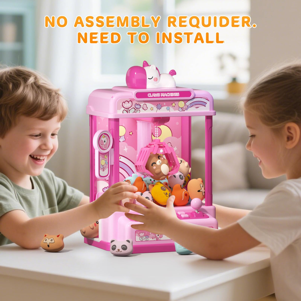Skirfy Claws Machines includes 20 mini plush toys as prizes.
