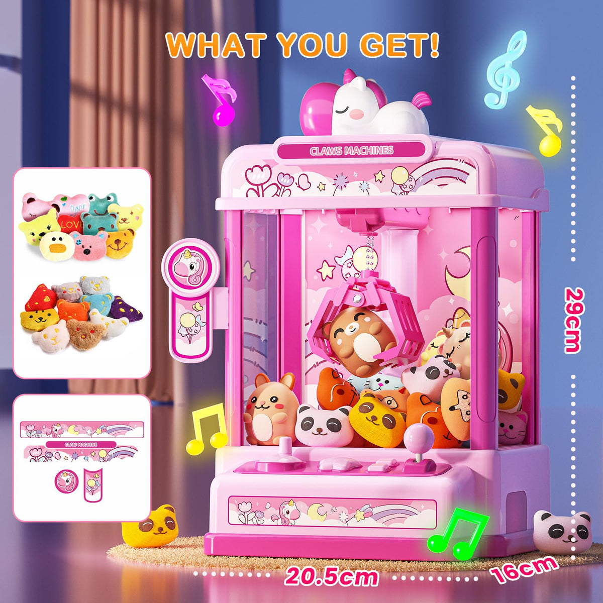 Skirfy Claws Machines joystick control makes play easy for kids.