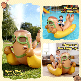 Skirfy dinosaur-tail backrest provides stable support during water play