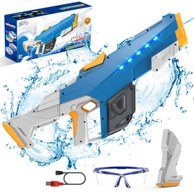 Skirfy electric water gun blue front view for beach battles