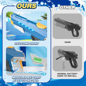 Skirfy electric water gun blue side view for quick beach battles
