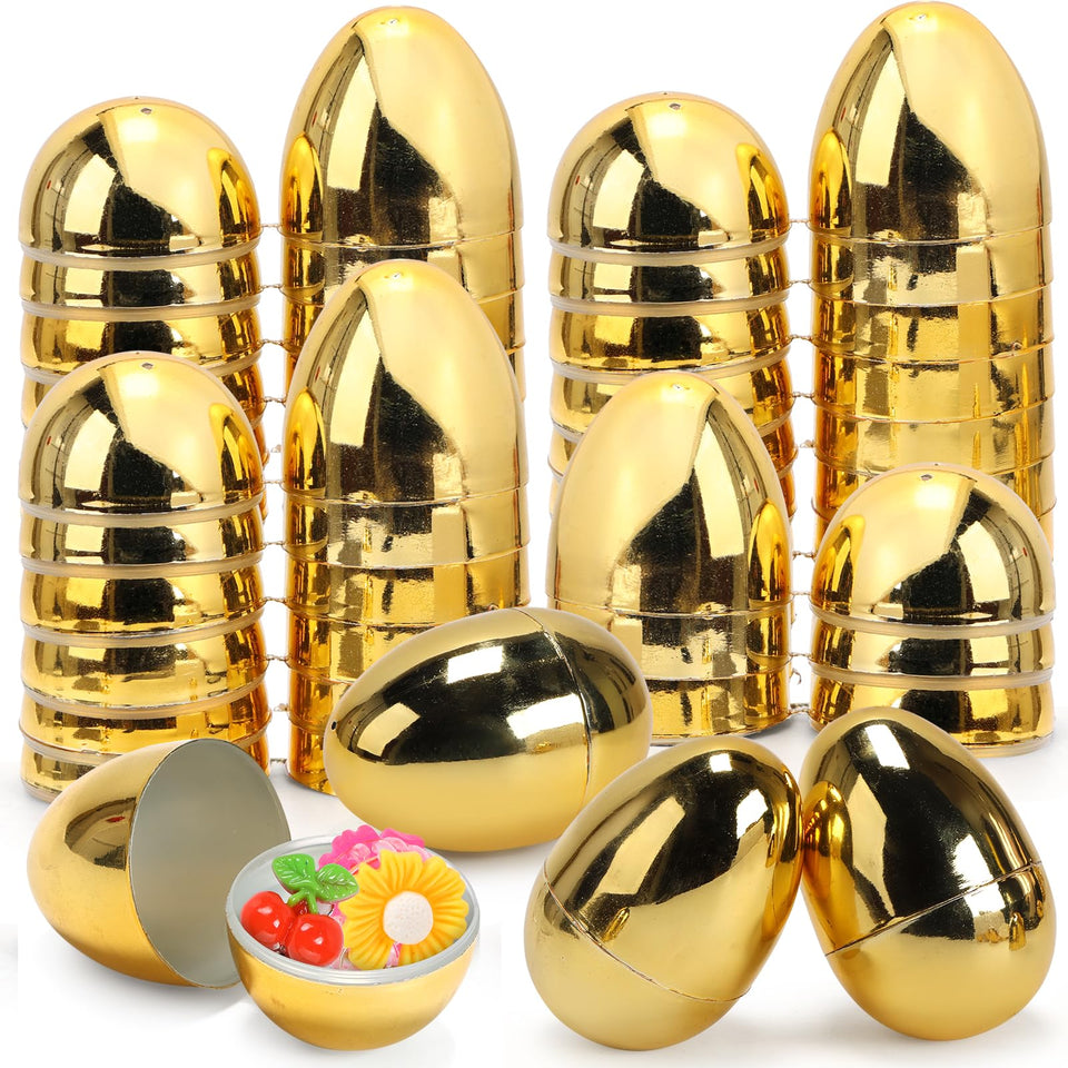 Skirfy fillable golden Easter egg 12-pack ready for hunts