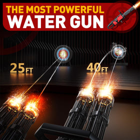 Skirfy Gatling water gun LED lights glowing during daytime or night battles