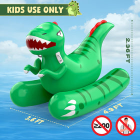 Skirfy inflatable dinosaur pool raft outdoors