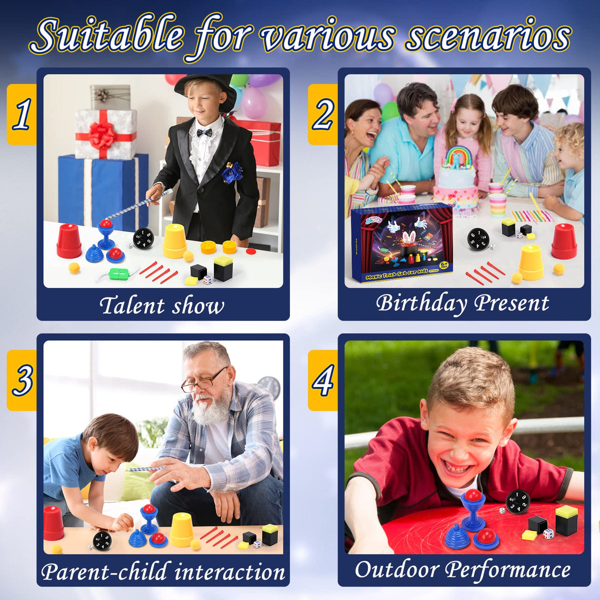 Skirfy magic tricks set opened for interactive learning