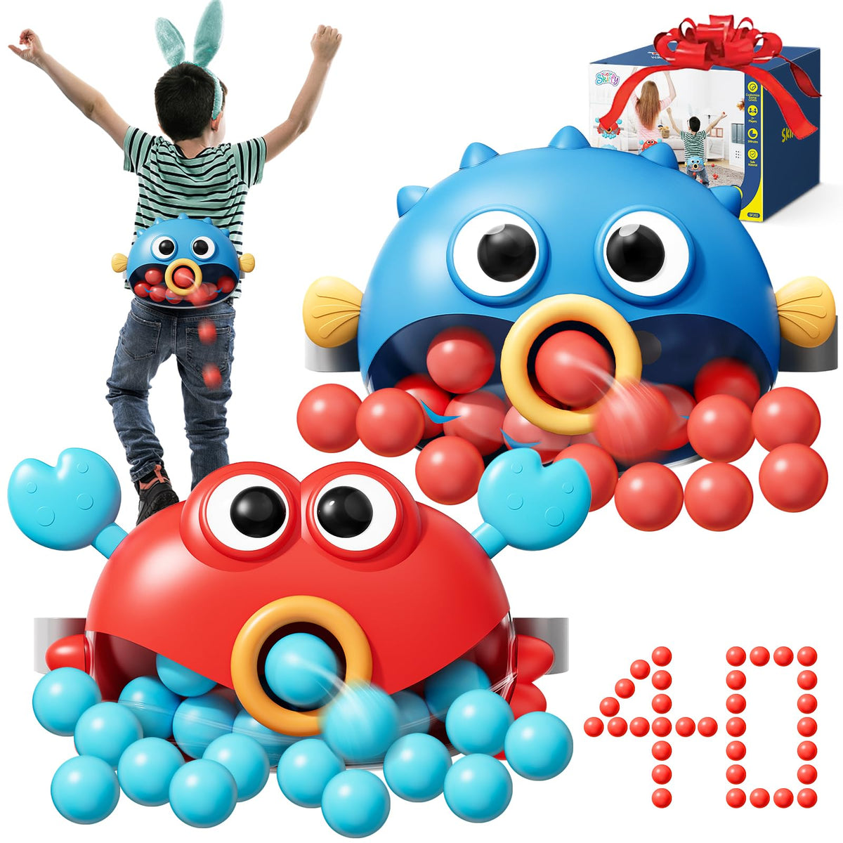Skirfy shaking ball with crab design for indoor and outdoor play.