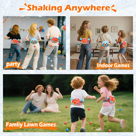 Skirfy shaking ball game features a puffer fish design for family fun.