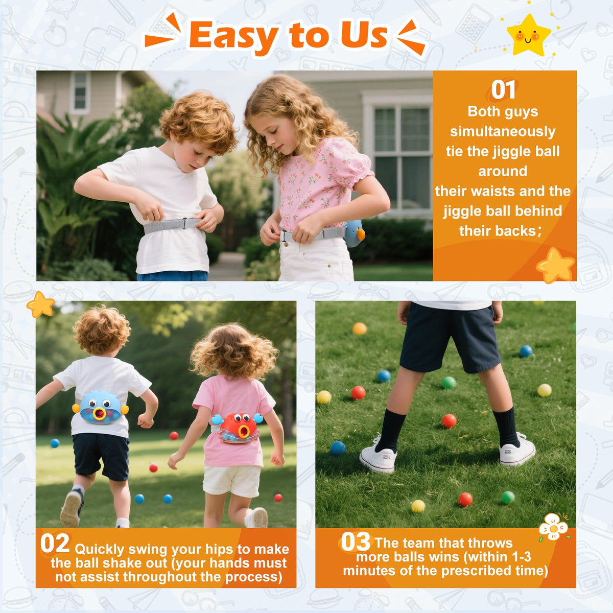 Skirfy shaking ball set for kids and adults in one set.