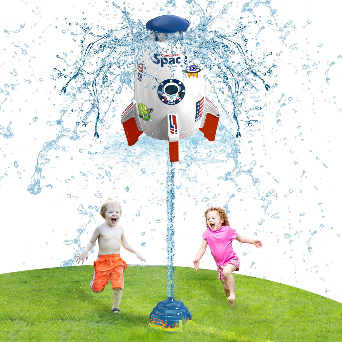 Skirfy rocket sprinkler backyard gift suits kids' summer celebrations
