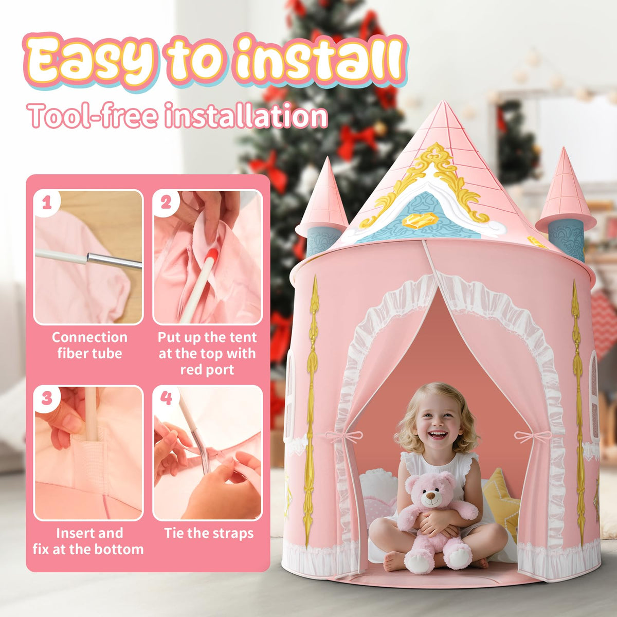 Skirfy Toddler Play Tent peach skin fabric for comfortable play